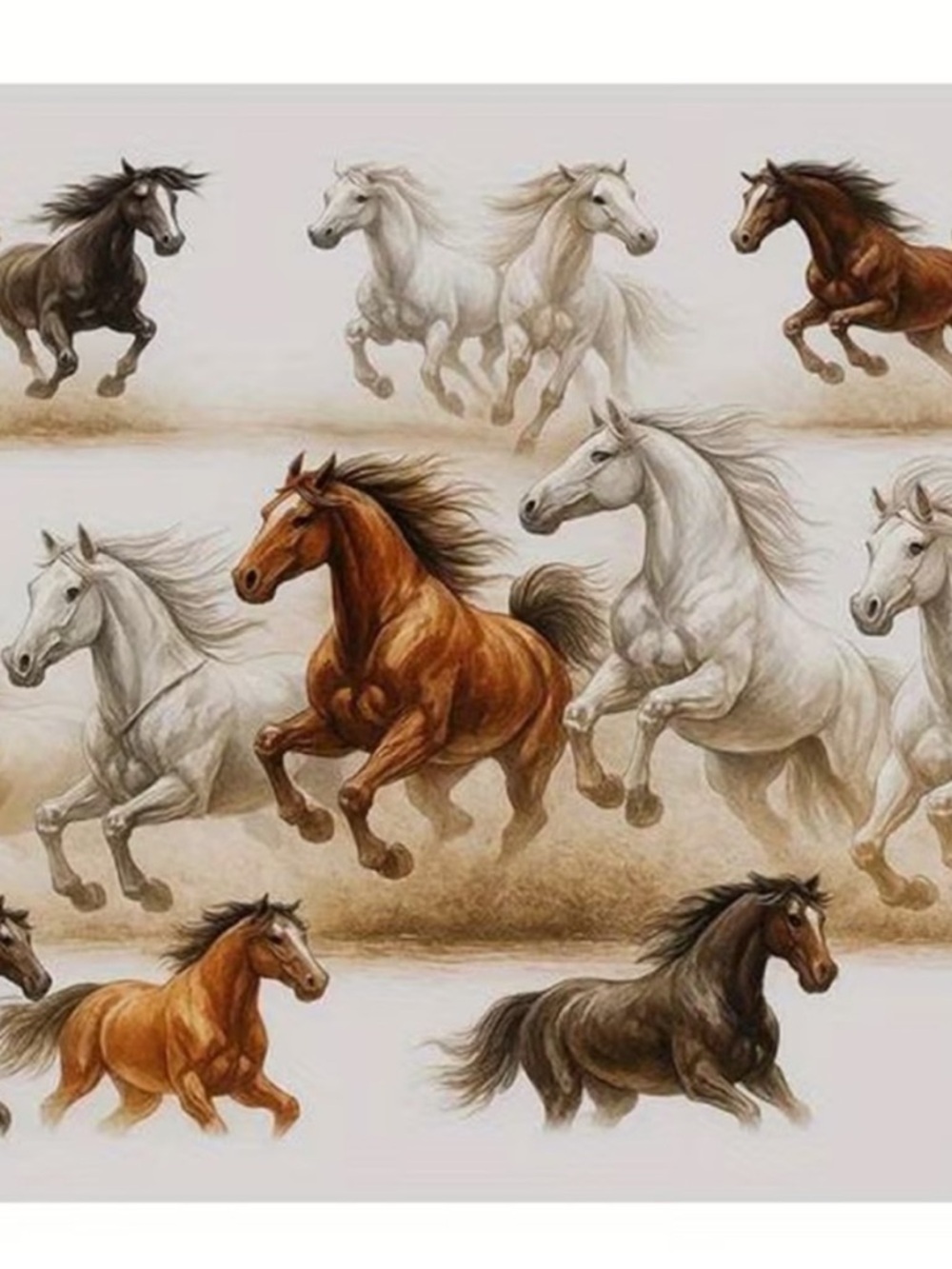 🐎 Running Horses Western Scarf/Bandana | Horse Print Square Scarf | 35”